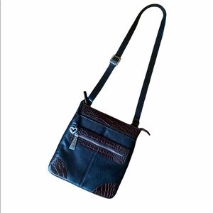 Brighton Black Leather Crossbody Purse